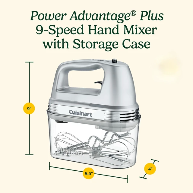 Alt view image 5 of 5 - Electric Hand Mixer, 9 Speeds, Extra Long Beaters, 220W | 200W mixer electric handheld design with adjustable speed settings, dishwasher-safe beaters & a beater-eject lever, HM-90BCS