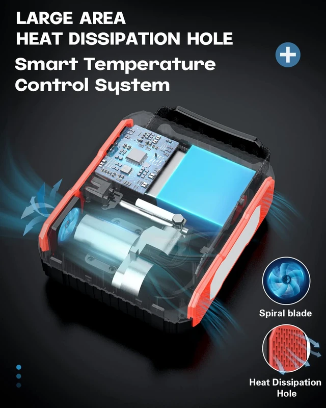 Alt view image 5 of 7 - Car Jump Starter with Air Compressor, 9000A Peak 26800mah (Up to All Gas or 12.0L Diesel Engine, 50 Times) Portable160PSI Jump Starter 12V Auto Battery Jump Pack Quick Charge
