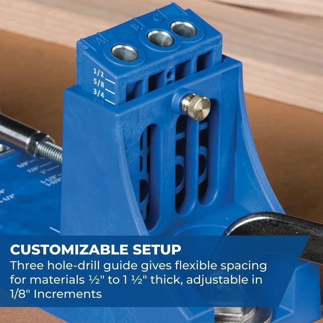 Alt view image 3 of 7 - Pocket Hole Jig K4, Woodworking Jig, Durable & Convenient | Adjustable, Versatile Jig for Strong Joints in material from 1/2" to 1-1/2", Create Perfect, Rock-Solid Joints