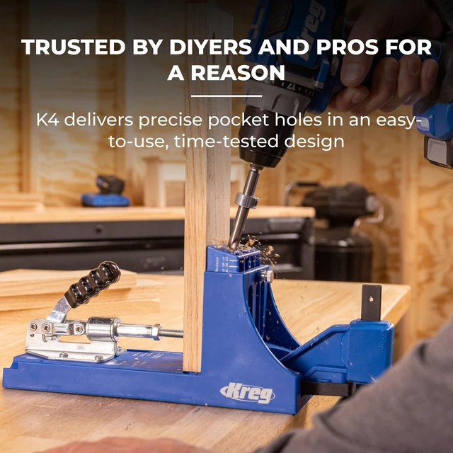 Alt view image 2 of 7 - Pocket Hole Jig K4, Woodworking Jig, Durable & Convenient | Adjustable, Versatile Jig for Strong Joints in material from 1/2" to 1-1/2", Create Perfect, Rock-Solid Joints