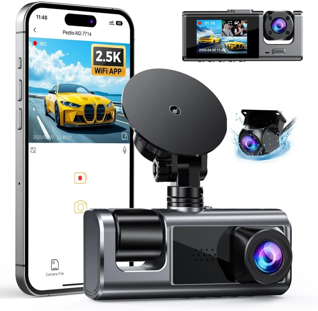 Main image of 3 Channel Dash Cam Front and Rear Inside Lunar Silver