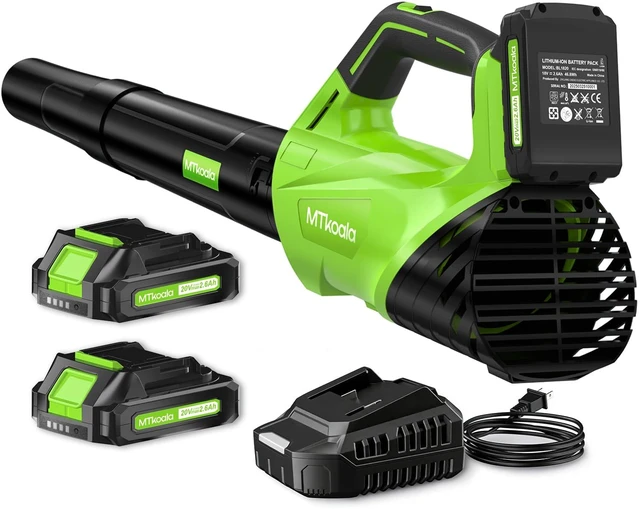 Main image of 2026 Upgrade Leaf Blower, Leaf Blower Cordless with 2 * 2.6AH Batteries and Fast Charger, 450CFM &150MPH and 2 Speed Mode, Lightweight Electric Leaf Blowers for Lawn, Yard, Leaves, Dust Care