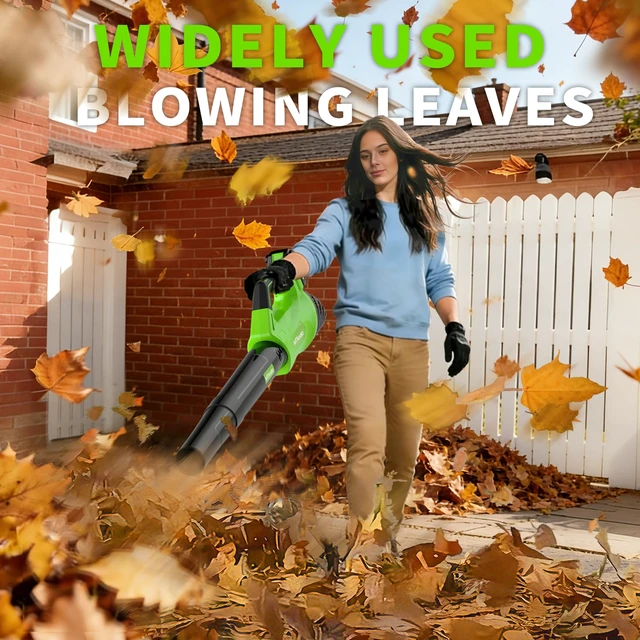 Alt view image 6 of 7 - 2026 Upgrade Leaf Blower, Leaf Blower Cordless with 2 * 2.6AH Batteries and Fast Charger, 450CFM &150MPH and 2 Speed Mode, Lightweight Electric Leaf Blowers for Lawn, Yard, Leaves, Dust Care
