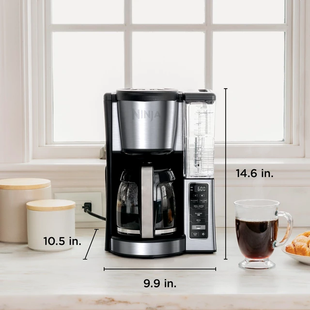 Alt view image 7 of 7 - Fresh Brew Coffee Maker, 12 Cup Glass Carafe, Stainless Steel, CE251 | Programmable, Classic & Rich brew, 70-oz. Removable Water Reservoir, Small Batch, 24-hr Delay Brew, Adjustable Warming Plate