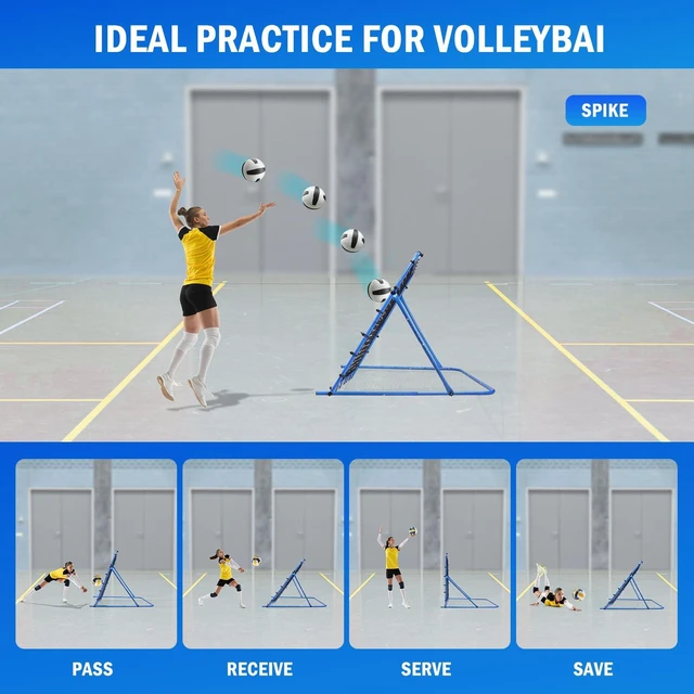 Alt view image 4 of 7 - 5x4FT Soccer Baseball Rebounder Net, Volleyball Softball Rebound Pitch Back | Quick-Switch Angle Soccer Net Training for Control, Passing Practice