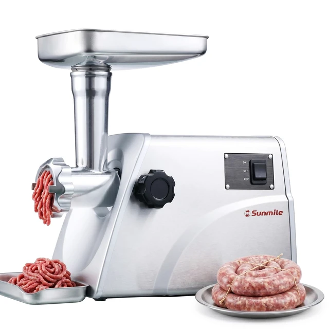 Main image of SM-G33 Electric Meat Grinder - 1HP 800W Max Power - ETL Stainless Steel Meat Grinder Mincer Sausage Stuffer, Stainless Steel Blade and Plates and 1 Sausage Maker
