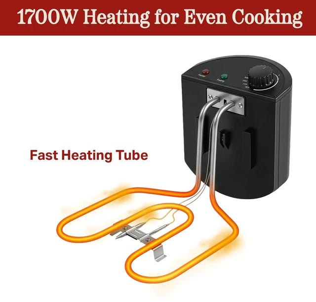 Alt view image 5 of 7 - Deep Fryer, 4L Electric Oil Fryer, Silver, 16x12.5x9 | Stainless-Steel Cooker with 3 Baskets, Cool Touch Features, See-Through Lid and Double Odor Filter Technology