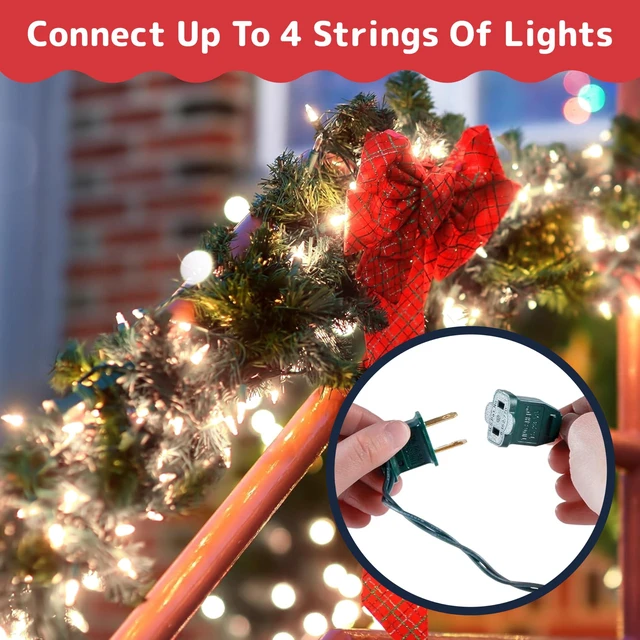 Alt view image 6 of 7 - 500 Count Clear Christmas Tree Lights with Green Wire - 100 ft Warm White Twinkle Lights for Indoor or Outdoor Use - Holiday Fairy String Lights for Christmas Trees or Patios