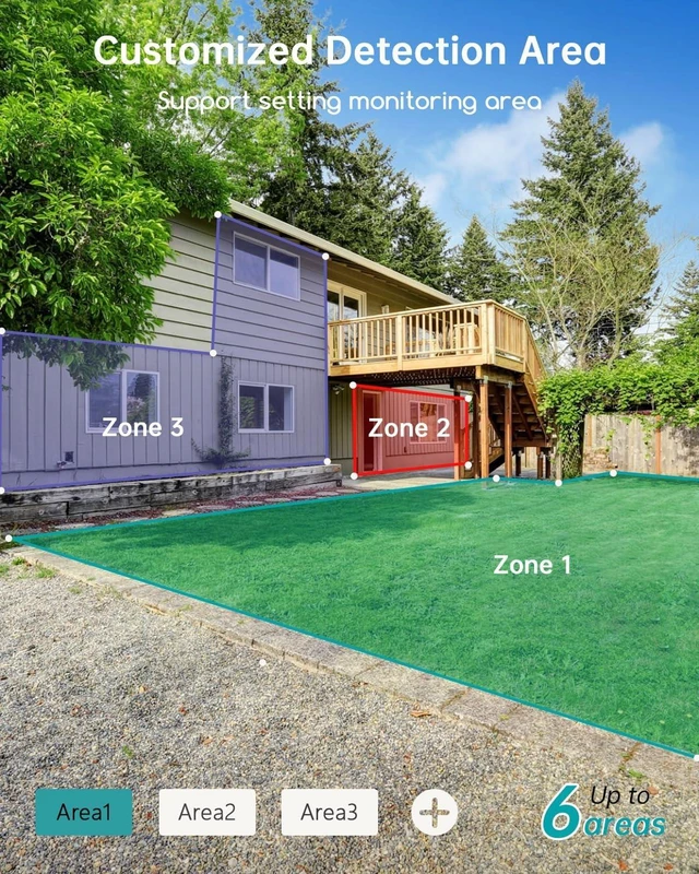 Alt view image 7 of 7 - 5MP Solar Security Cameras Wireless Outdoor, Solar Powered Cameras for Home Security with 360° View, Color Night Vision, 2-Way Talk, AI Motion Alert, Siren, CloudEdge App Supported