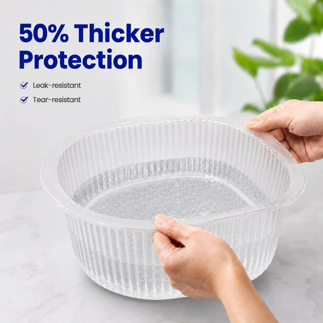 Alt view image 3 of 6 - ForPro Universal Pedi Bath Liners, 100-Count, Clear | 50% Thicker Disposable Pedicure Foot Tub Liners for Foot Spa Basins & Foot Bath Soaks | Fit Footsie Bath