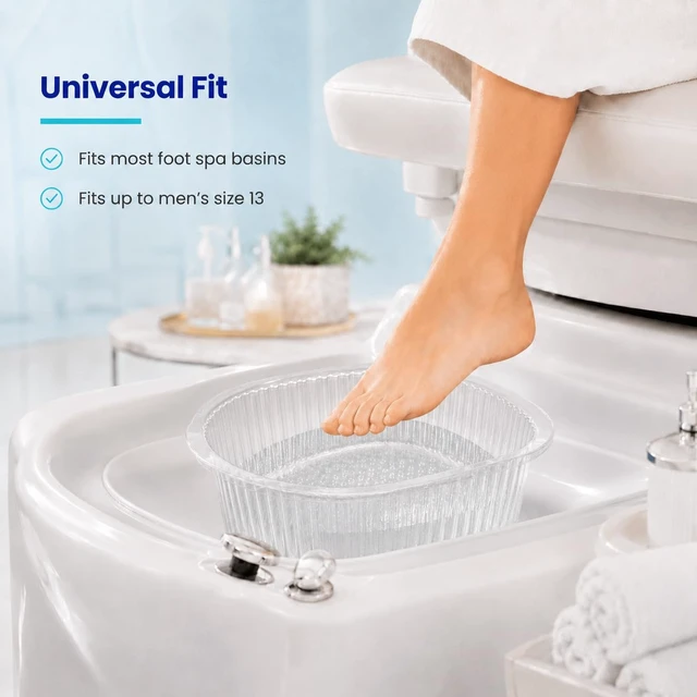 Alt view image 5 of 6 - ForPro Universal Pedi Bath Liners, 100-Count, Clear | 50% Thicker Disposable Pedicure Foot Tub Liners for Foot Spa Basins & Foot Bath Soaks | Fit Footsie Bath