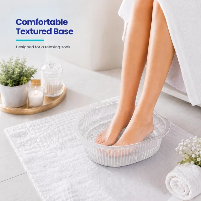 Alt view image 4 of 6 - ForPro Universal Pedi Bath Liners, 100-Count, Clear | 50% Thicker Disposable Pedicure Foot Tub Liners for Foot Spa Basins & Foot Bath Soaks | Fit Footsie Bath