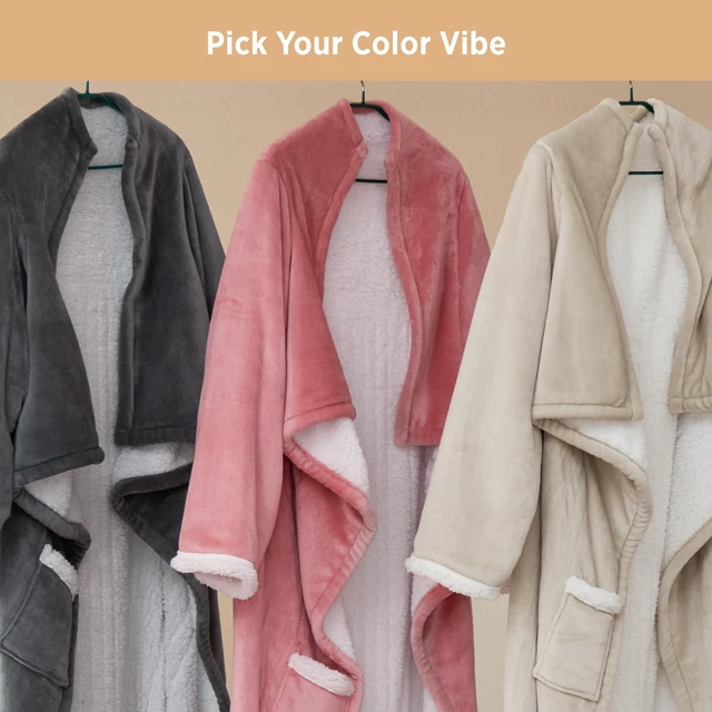 Alt view image 7 of 7 - Wearable Heated Blanket with Foot Pocket, 50x71+18", Leopard Print | Preheat Function, Sherpa Electric Robe Throw with Sleeves, Gift for Women, 6 Heat/6 Timer Settings, 8H Auto Shut Off, ETL/FCC