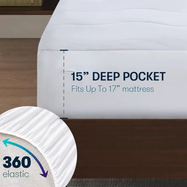 Alt view image 2 of 6 - Heated Mattress Pad with Deep Pocket & Dual Controller Queen | Electric Mattress Pad with Soft Surface, 10 Heat Settings & Auto Shut Off , Fits Up to 17", ETL Certified & Machine Washable