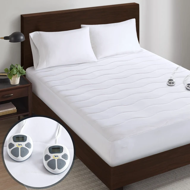 Main image of Heated Mattress Pad with Deep Pocket & Dual Controller Queen | Electric Mattress Pad with Soft Surface, 10 Heat Settings & Auto Shut Off , Fits Up to 17", ETL Certified & Machine Washable
