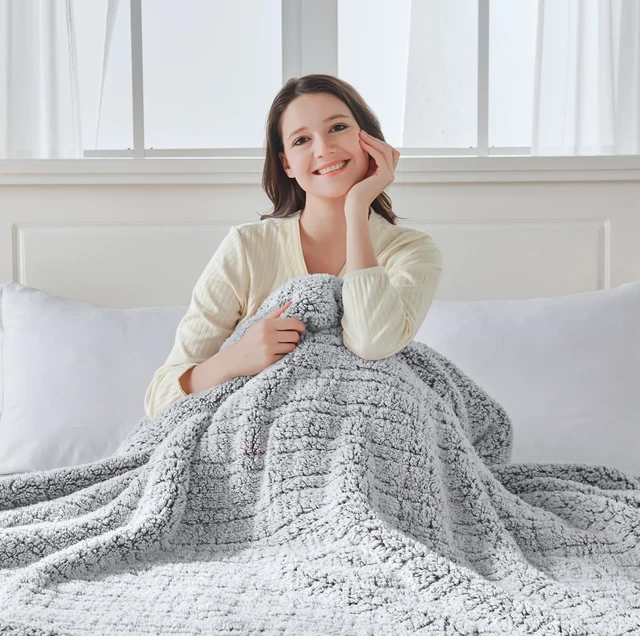 Alt view image 7 of 7 - Electric Blanket Queen Size Dual Control with 10 Heat Levels Charcoal | Heated Blanket with 1 to 12 Hours Auto-Off Settings Over-Heated Protection Machine Washable