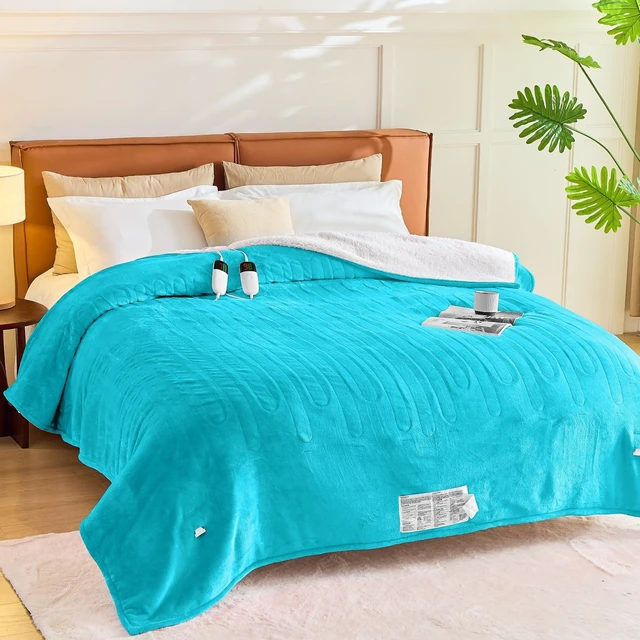 Main image of Heated Electric Blanket King Size - 90" x 100" Heating Blanket with Dual Control, 10 Heating Levels & 8 Hours Auto Off, Soft Warm Flannel Blanket, Christmas Birthday Gifts for Senior Grandma