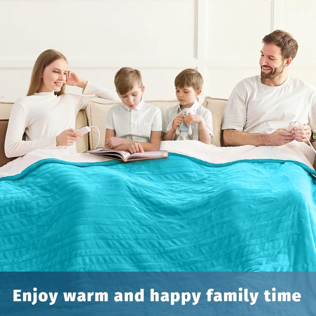 Alt view image 4 of 5 - Heated Electric Blanket King Size - 90" x 100" Heating Blanket with Dual Control, 10 Heating Levels & 8 Hours Auto Off, Soft Warm Flannel Blanket, Christmas Birthday Gifts for Senior Grandma