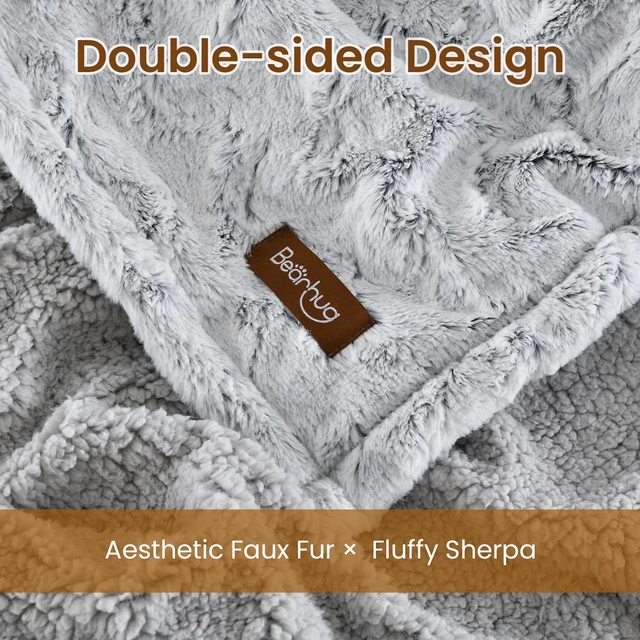 Alt view image 2 of 7 - Electric Blanket Full Size 77" x 84", 10 Heat Settings Heated Blanket, 1-12 Hour Auto Shut-Off, Faux Fur & Sherpa Dual-Sided Heating Blanket, Machine Washable, Gift-Ready Elegant Packaging