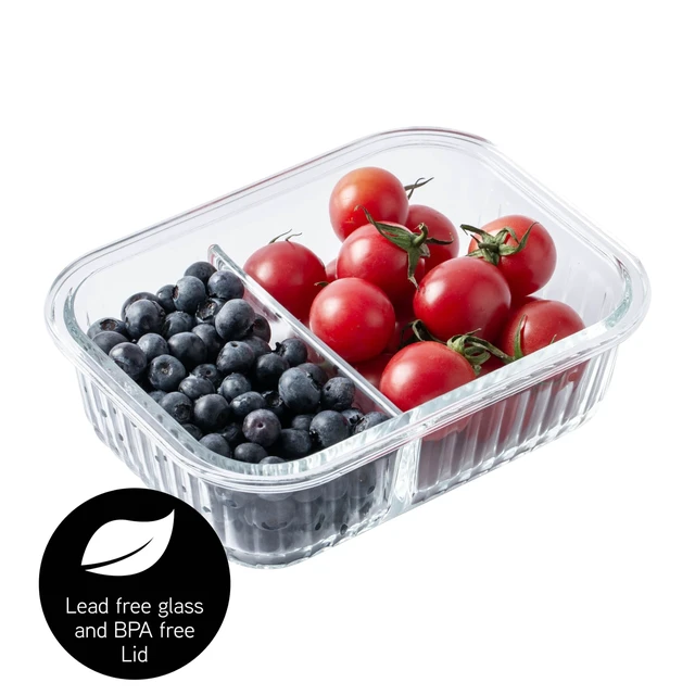 Alt view image 7 of 7 - Premium 32-Pc. Borosilicate Glass Food Container Set with Dividers - 4 Rectangles, 8 Rounds, 4 Squares - Leakproof Lids - Meal Prep, Storage, Pink