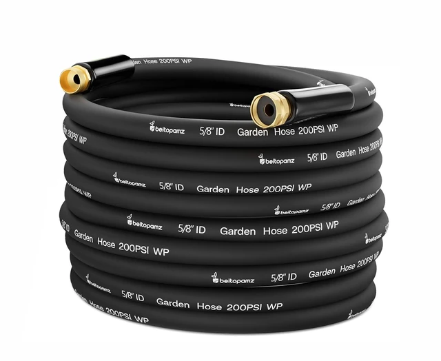 Main image of Garden Hose 5/8 x 200 ft for Large Yard, Leak-Free Flexible | Long 200 ft reach, lightweight easy carry, kink-free coils fast, crush-resistant brass fittings, all-weather, no memory