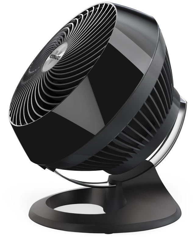 Main image of 660 Large Air Circulator Fan, 4 Speed, Adjustable Tilt, Black | Whole Room Air Circulator, Chrome Glide Bar, Quiet Cooling for Bedroom, Office, Dorm Room