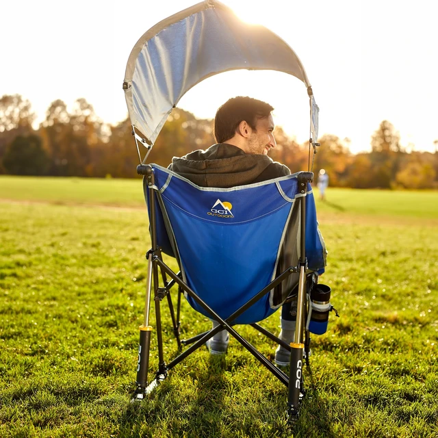 Alt view image 5 of 7 - Pod Rocker Outdoor Rocking Chair with SunShade Canopy