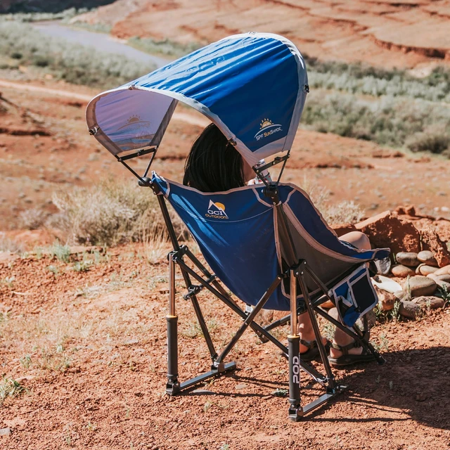 Alt view image 6 of 7 - Pod Rocker Outdoor Rocking Chair with SunShade Canopy