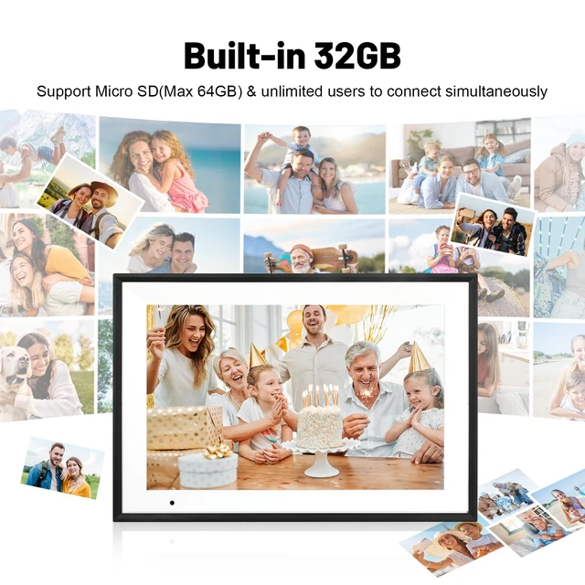 Alt view image 4 of 7 - Digital Picture Frame 10.1 Inch WiFi Digital Photo Frame IPS HD Touch Screen Smart Cloud Photo Frame with 32GB Storage, Auto-Rotate, Easy Setup to Share Photos or Videos Remotely via AiMOR APP