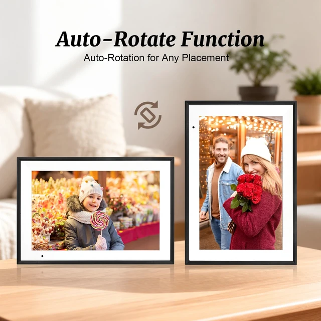 Alt view image 6 of 7 - Digital Picture Frame 10.1 Inch WiFi Digital Photo Frame IPS HD Touch Screen Smart Cloud Photo Frame with 32GB Storage, Auto-Rotate, Easy Setup to Share Photos or Videos Remotely via AiMOR APP