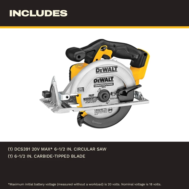 Alt view image 2 of 7 - 20V MAX Circular Saw Cordless, Battery Not Included (DCS391B)