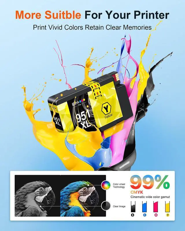 Alt view image 4 of 5 - 950XL 951XL Ink Cartridge 950 951 Combo Pack Compatible for Pro 8600 4 Pack | Compatible for HP 950 951 Ink cartridges Combo Pack for HP OfficeJet Pro 8600 8610 8620 8630 8640 8660 251DW 276DW
