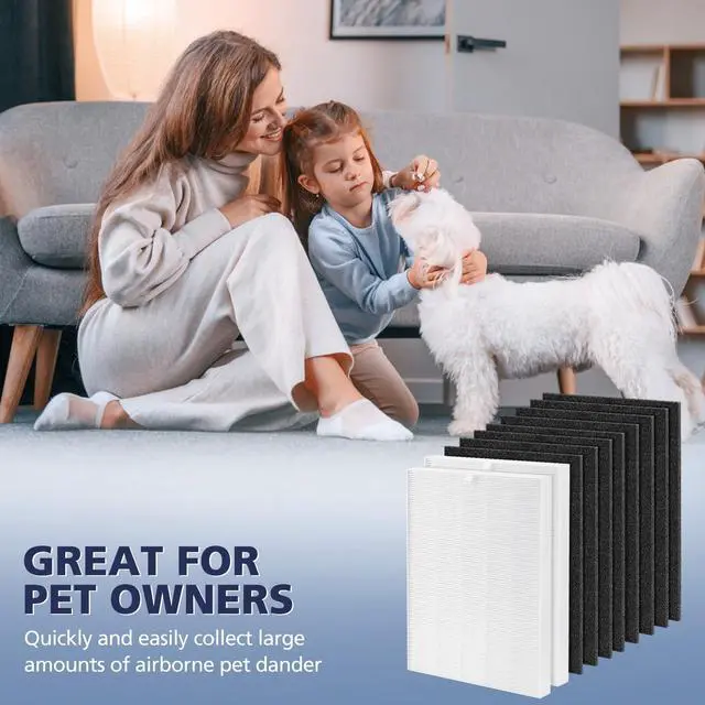 Alt view image 7 of 7 - 2 Pack C545 Replacement Filter S Compatible with Winix C545 Air Purifier | Replaces Part 1712-0096-00 and 2522-0058-00, 2 Main Filter + 8 Activated Carbon Filters