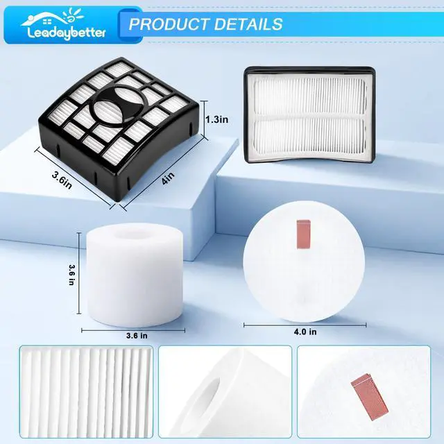 Alt view image 7 of 7 - ViewSonic Vacuum Filter Replacement for Shark Rotator DuoClean Lift Away | 2 + 4 Pack Powered Speed NV680 NV681 NV682 NV683 NV800 NV801 NV803 UV810, Compare to Part # XFF680 &XHF680