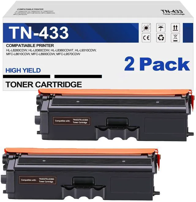 Main image of ViewSonic Compatible Toner Cartridge Replacement for Brother TN433BK TN433 TN431BK TN-433 TN436BK for HL-L8260CDW HL-L8360CDW MFC-L8900CDW MFC-L8610CDW MFC-L8690CDW Printer (Black, 2Pack)