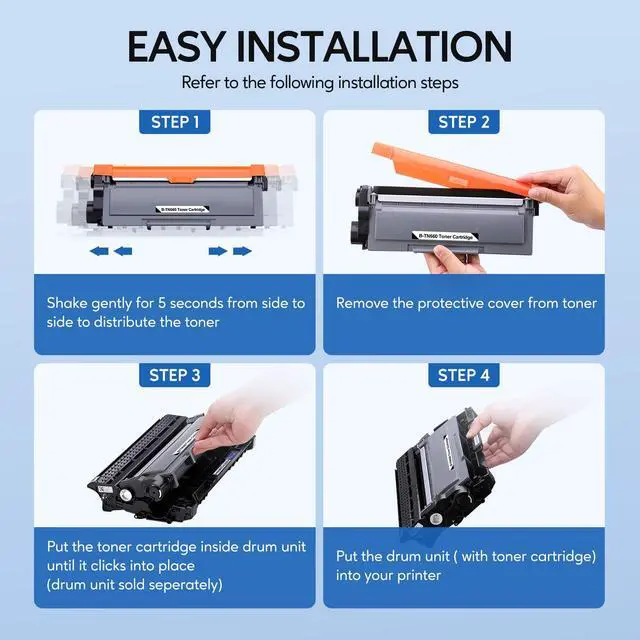 Alt view image 4 of 6 - ViewSonic Compatible Toner Cartridge & Drum Unit Replacement for Brother TN660 TN-660 TN630 DR630 Work with HL-L2300D HL-L2360DW DCP-L2520DW MFC-L2700DW MFC-L2740DW Printer (Black, 3 Pack)