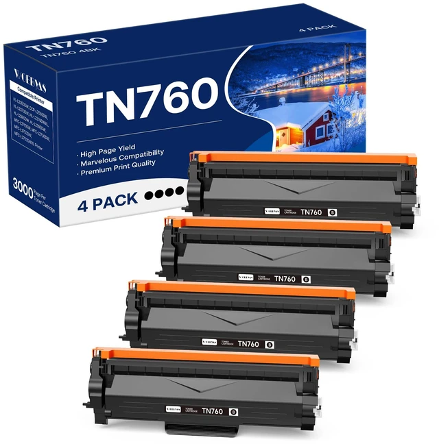 Main image of ViewSonic Compatible TN760 Toner Cartridge Replacement for Brother TN-760 TN730 with HL-L2350DW HL-L2370DW MFC-L2750DW DCP-L2550DW Printer (4 Black)