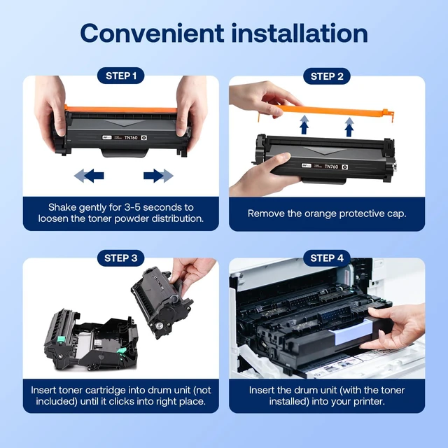 Alt view image 4 of 7 - ViewSonic Compatible TN760 Toner Cartridge Replacement for Brother TN-760 TN730 with HL-L2350DW HL-L2370DW MFC-L2750DW DCP-L2550DW Printer (4 Black)