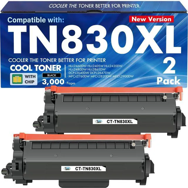 Main image of TN830XL TN830 TN 830XL 830 Toner for Brother Printer DCP-L2640DW HL-L2460DW Compatible for Brother TN830 XL/V/R 830 XL TN-830XL Cartridge MFC-L2820DW HL-L2405W HL-L2400D HL-L2480DW Black High Yield