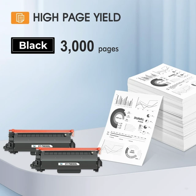 Alt view image 2 of 5 - TN830XL TN830 TN 830XL 830 Toner for Brother Printer DCP-L2640DW HL-L2460DW Compatible for Brother TN830 XL/V/R 830 XL TN-830XL Cartridge MFC-L2820DW HL-L2405W HL-L2400D HL-L2480DW Black High Yield