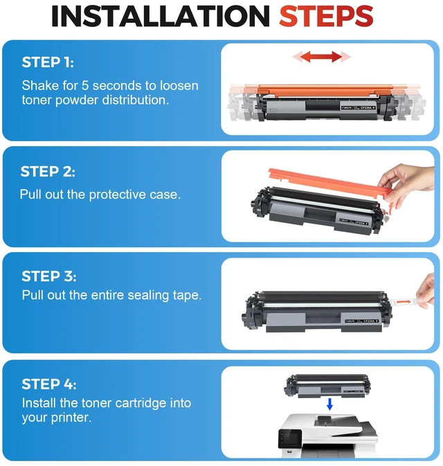 Alt view image 4 of 7 - 30A Black Toner Cartridge CF230A Replacement for HP 30A CF230A 30X CF230X | Compatible with Pro MFP M227fdw M203dw M227fdn M203dn M227sdn M203d M227 M203 Series Printer (2-Pack, Black)