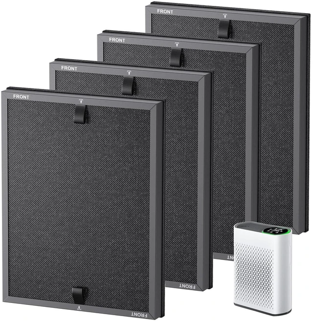 Main image of 4 Pack HAP602 Replacement Filters for ECOSELF HAP602/HAP602WF Air Purifier | 3-IN-1 HAP602 Hepa Filter Replacement, High-Efficient Filtration with Activated Carbon