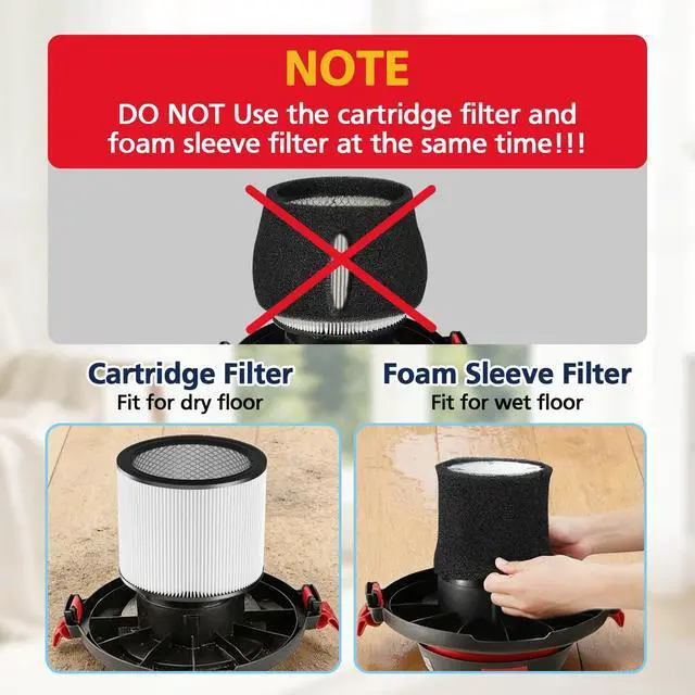 Alt view image 2 of 7 - 90304 Replacement Filter Fit for Shop-Vac 90304 90350 90333 Replacement | for Most Wet/Dry Vacuum Cleaners 5 Gallon and Above, Compare to Part No.90304, 90585 (2+2+4+1)