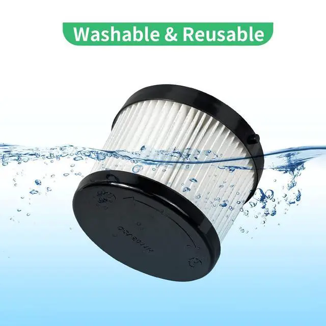 Alt view image 5 of 6 - 2 Pack DCV5011H HEPA Filter Fit for DEWALT DCV501HB Cordless Handheld Vac | with 4 Foam Sleeve Filters & 1 Brush