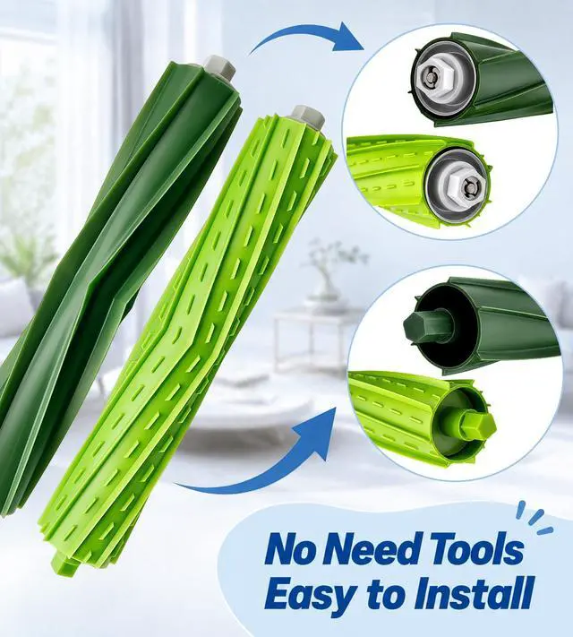 Alt view image 7 of 7 - ViewSonic Replacement Rubber Roller Brushes Compatible with iRobot Roomba E & I &J Series e5 e6 e7 i1 i1+ i2 i3 i3+ i4 i4+ i6 i6+i7 i7+ i8 i8+ j6+ j7 j7+, Combo i5 i5+j5 j5+ Vacuum 2 Sets