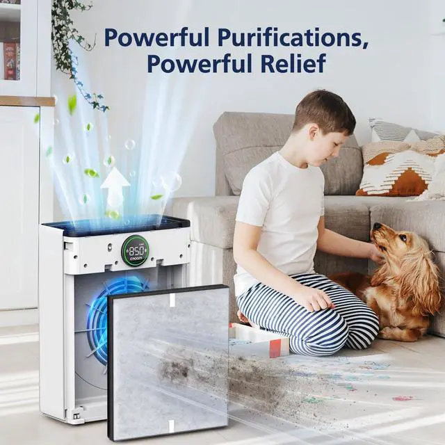 Alt view image 4 of 7 - PR1 Replacement Filter for Mooka PR1 Air Purifier for Home Large Room | 3-in-1 2 Pack Efficient Particulate & Activated Carbon with 4 Washable Non-woven Fabric PR1 Filter for Pet Dander, Somke
