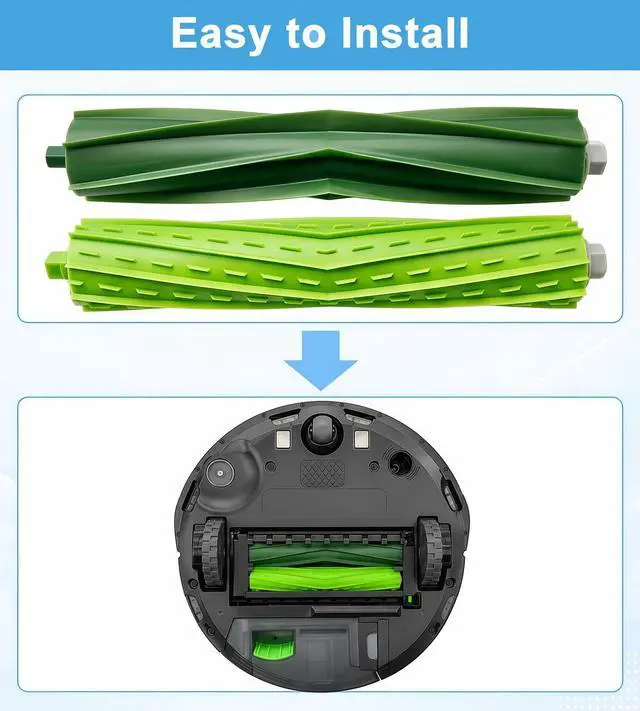 Alt view image 4 of 7 - ViewSonic Replacement Rubber Roller Brushes Compatible with iRobot Roomba E & I &J Series e5 e6 e7 i1 i1+ i2 i3 i3+ i4 i4+ i6 i6+i7 i7+ i8 i8+ j6+ j7 j7+, Combo i5 i5+j5 j5+ Vacuum 2 Sets
