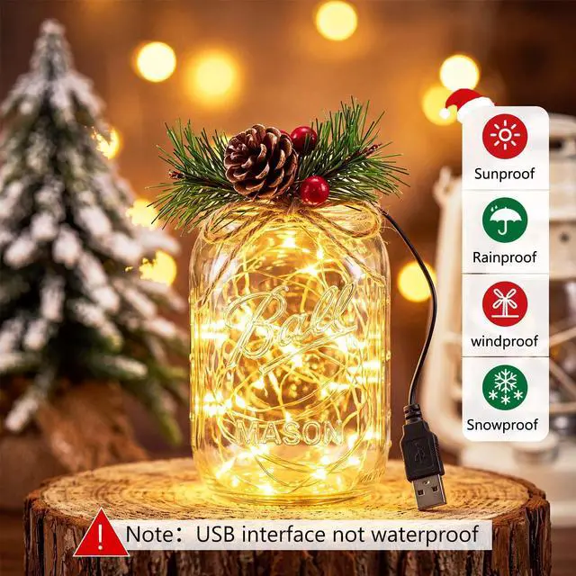 Alt view image 4 of 7 - ViewSonic 3 Pcs USB Fairy String Lights 6.56ft 20 LED Christmas Light | Indoor Outdoor Use, for DIY Crafts, Mason Jar, Centerpiece, Garlands, Bedrooms, Easy Plug Play Setup