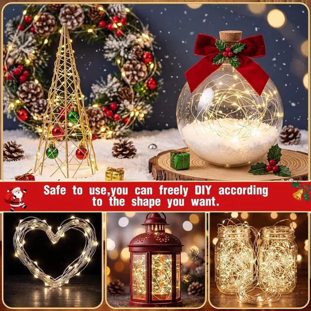 Alt view image 5 of 7 - ViewSonic 3 Pcs USB Fairy String Lights 6.56ft 20 LED Christmas Light | Indoor Outdoor Use, for DIY Crafts, Mason Jar, Centerpiece, Garlands, Bedrooms, Easy Plug Play Setup