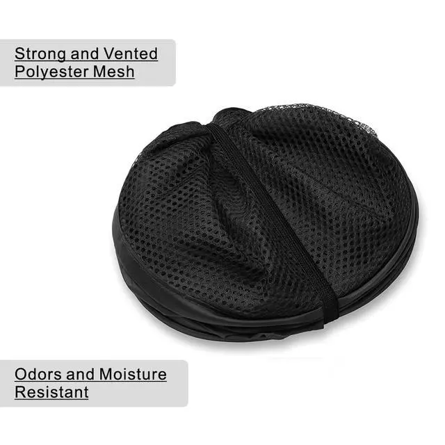 Alt view image 5 of 6 - ViewSonic Deluxe Collapsible Laundry Baskets Mesh Pop Up Hampers for Laundry with Side Pocket Reinforced Handles for Laundry Room, Bathroom, Kids Room, College Dorm or Travel Black